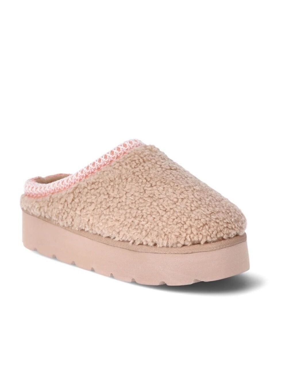 Platform Scuff Slippers Tan